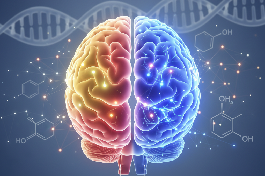 a colorful brain with dots and lines
