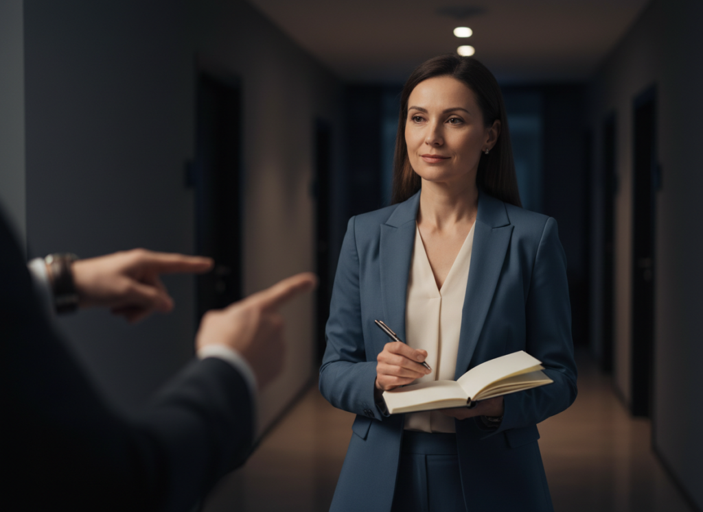 Business meeting with note-taking.