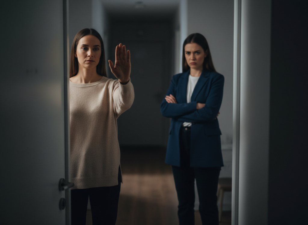 Two women in a tense confrontation.