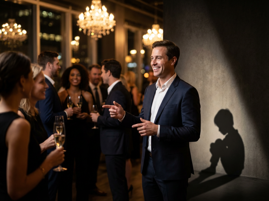 Elegant party with people socializing.