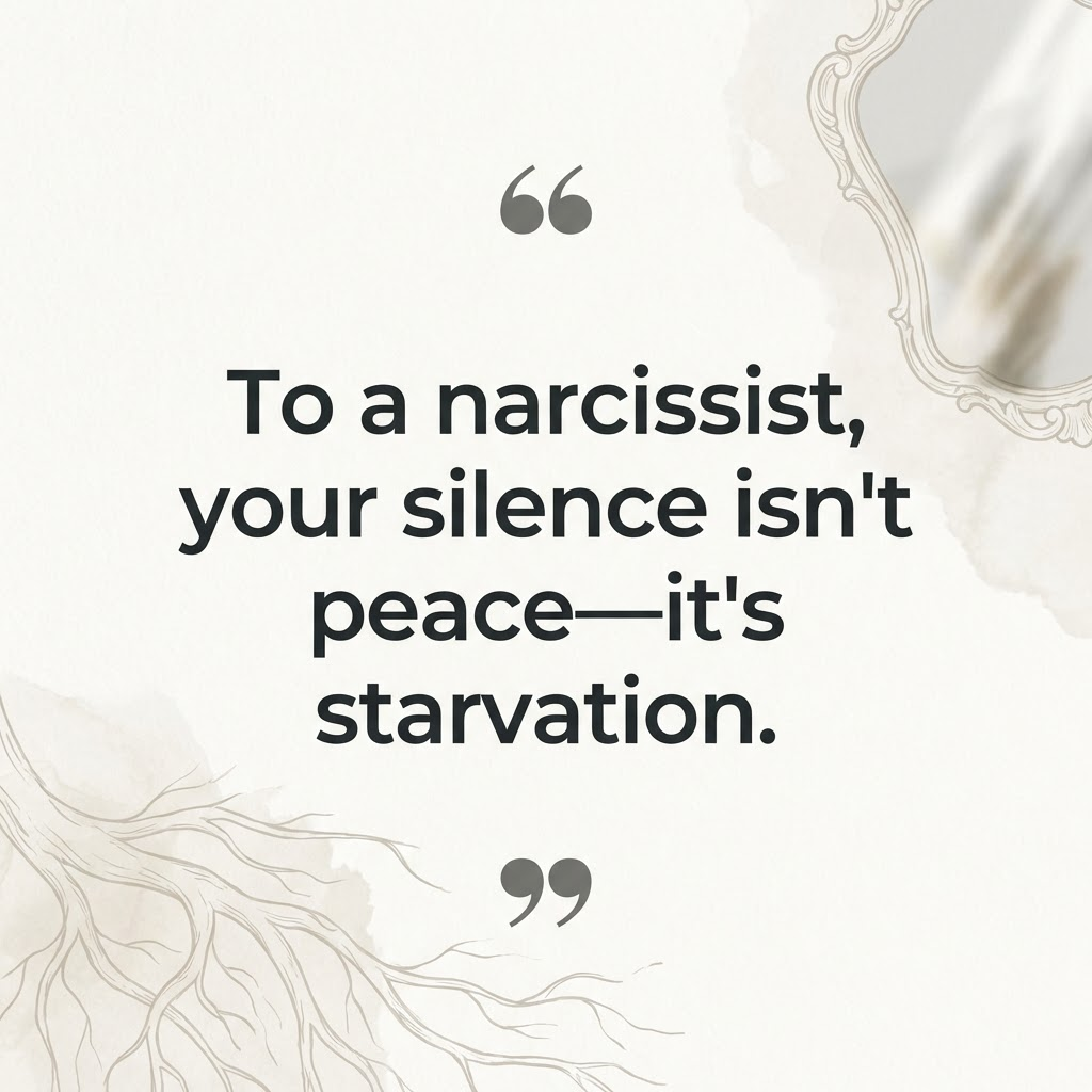 to a narcissist your silence isn't peace it's starvation