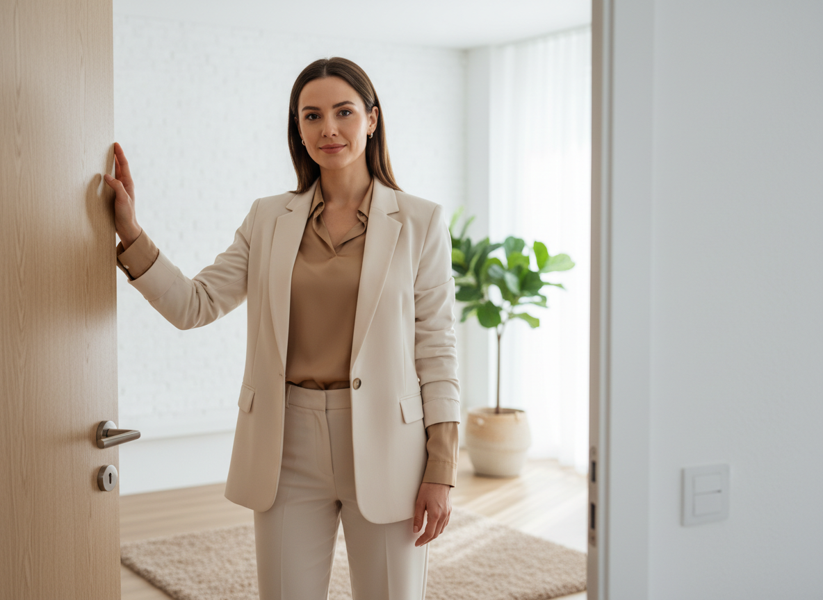 Confident woman in professional attire.