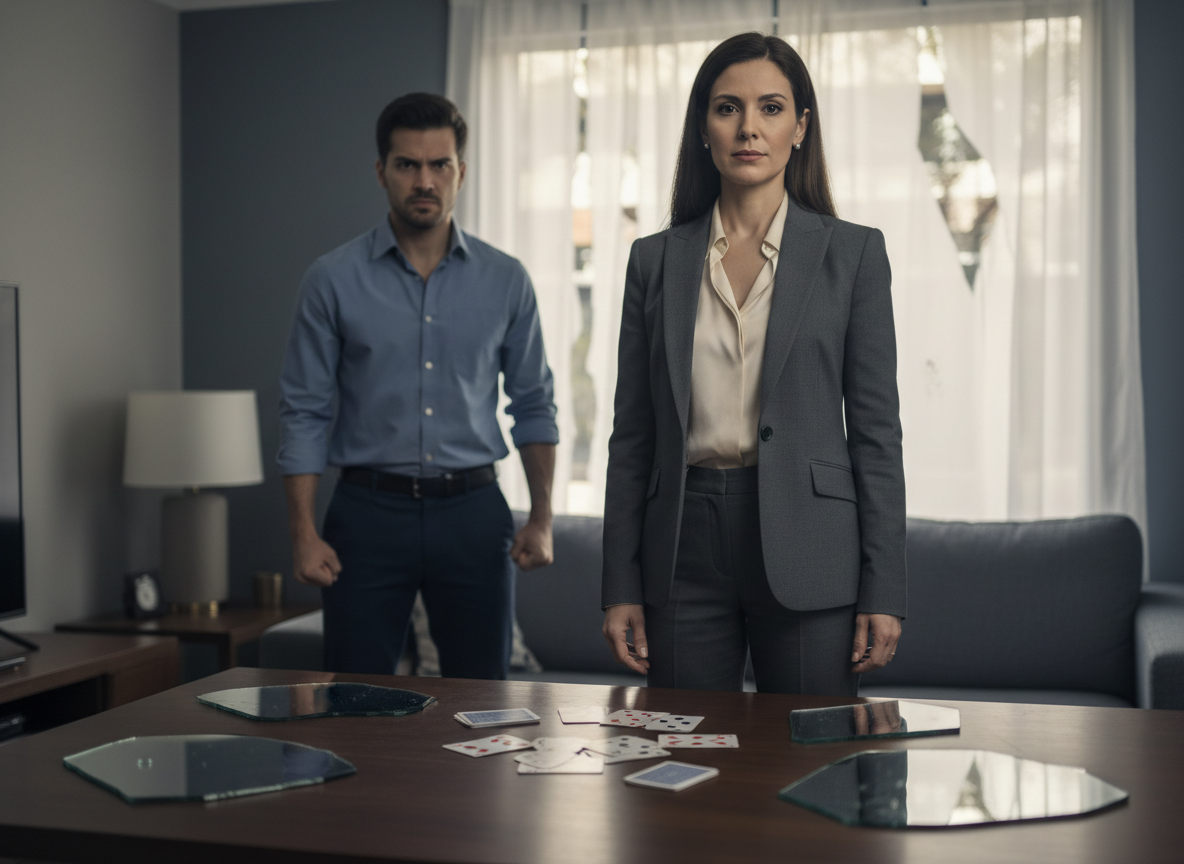 Tense confrontation over a card game