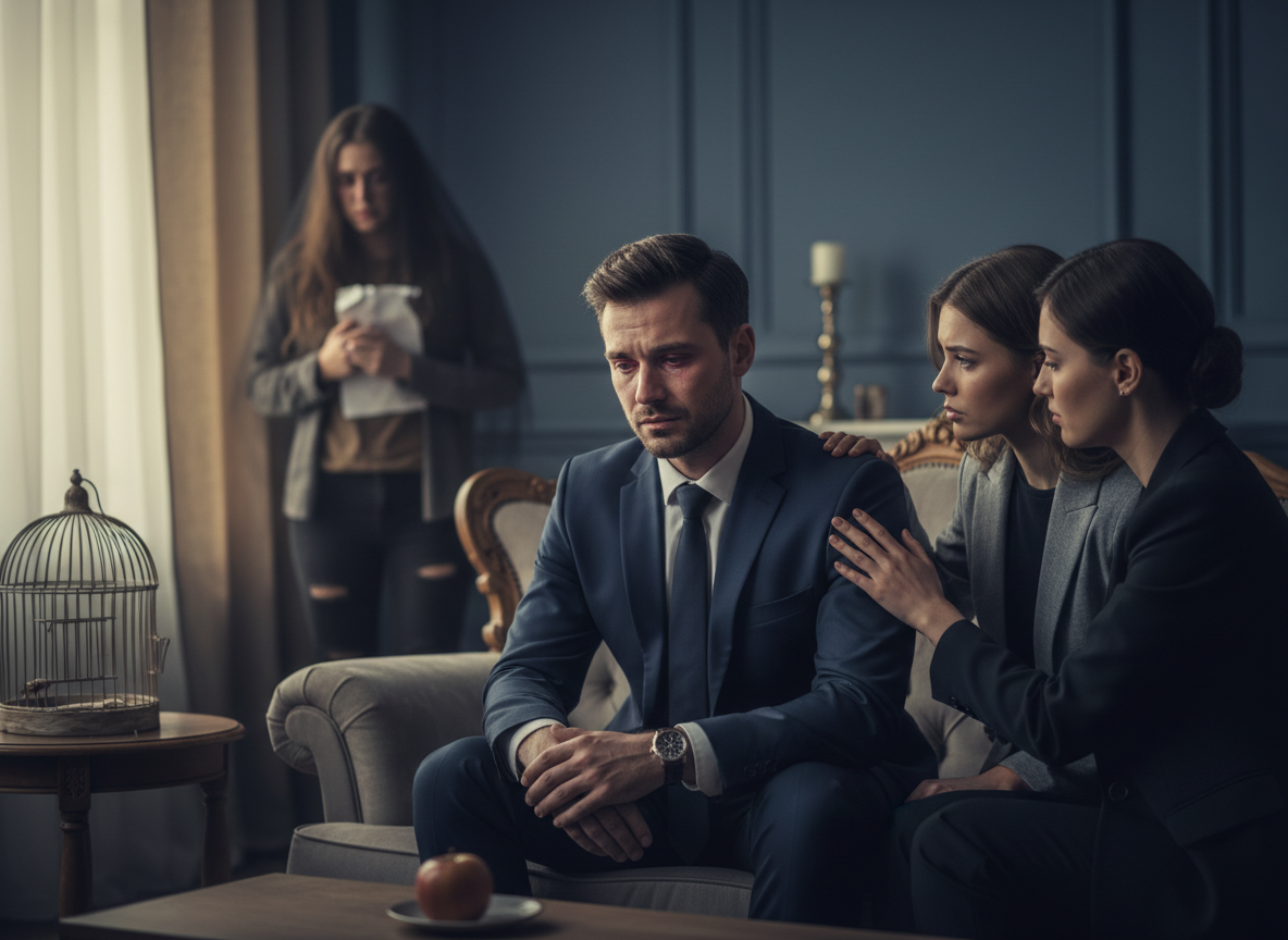 Emotional support in a tense moment.